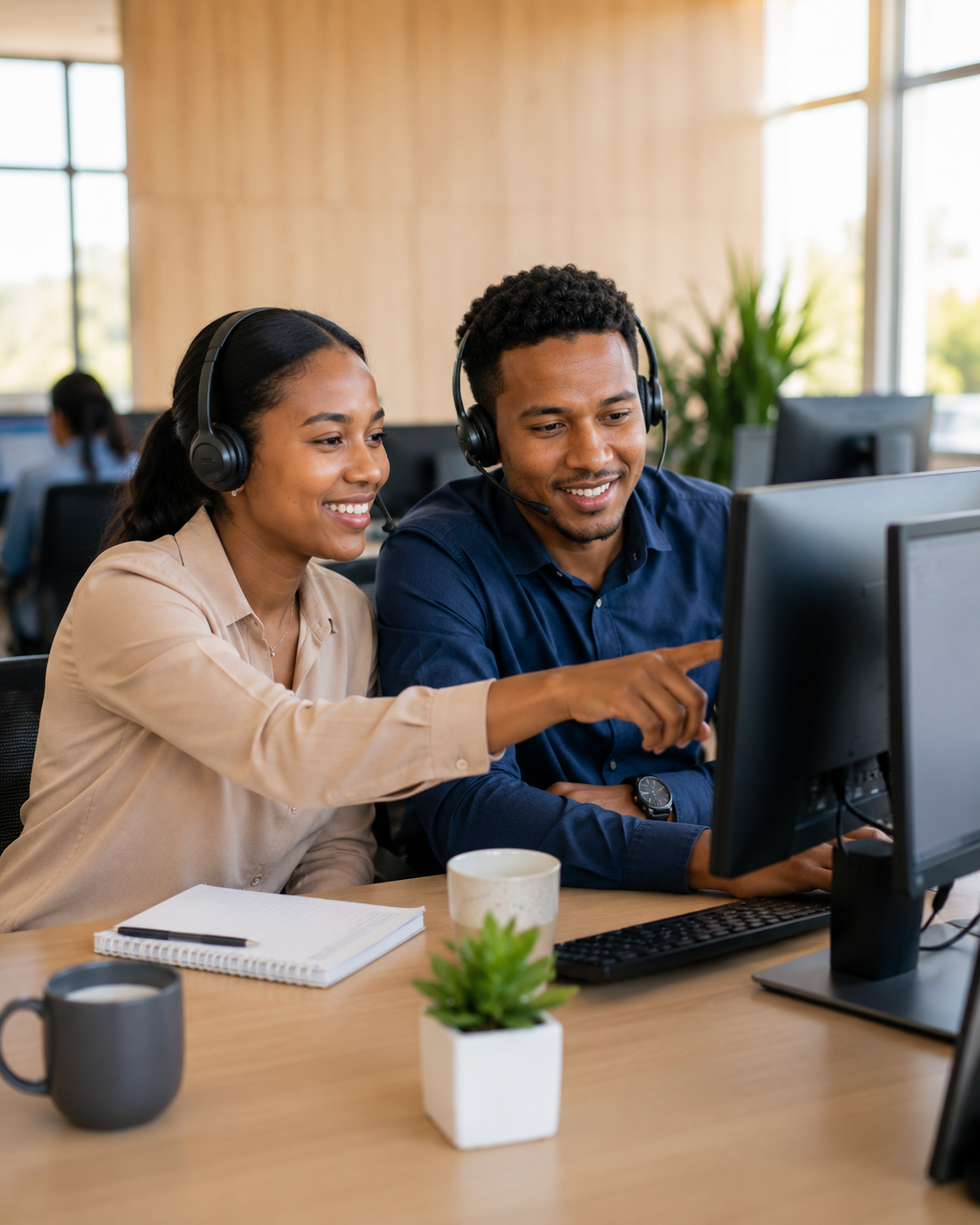 Deux téléconseillers ZYHOO en service client